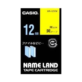 CASIO  �J�V�I �l�[�������h�e�[�v 12mm XR-12YW ���x�����C�^�[�p�J�Z�b�g