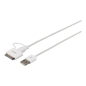 iBUFFALO USB2.0�P�[�u��(atomicrob) Android�X�}�[�g�t�H���AiPod�AiPhone�AiPad�̏[�d�A�f�[�^�]������{�̃P�[�u���ŗ��Ή��ł���USB2.0�P�[�u�� BSIPC08U12WH