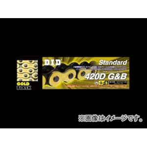 【クリックで詳細表示】D.I.D ノンシールチェーン スタンダード ゴールド＆ブラック 420D 110L ヤマハ DT50R 50cc 1986年～2000年