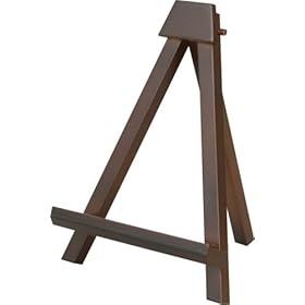 【クリックで詳細表示】木製イーゼル SSサイズ ダーク木目