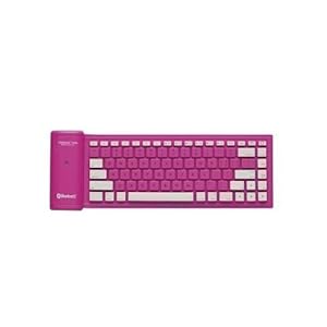 【クリックで詳細表示】Bluetooth Silicone Keyboard ラズベリーピンク