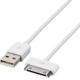 ELECOM iPhone4/4S/3GS/3G/��Pod �Ή��[�d�E�ʐM�P�[�u�� 1m �z���C�g MPA-UAD10WH