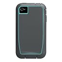 Case-mate iPhone 4/4S用 ハイブリッドフルカバーケース Phantom クールグレイ/ターコイズ CM019273