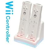  Wiiリモコン専用　ブルーライトWスタンド充電器 ＆ Wiiリモコン用　2,800mAh　バッテリー×２個
