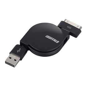 iBUFFALO �y�ŐV�őΉ��ziPhone�EiPad�EiPod�p�������P�[�u��(USBAtoDock�R�l�N�^�[)�u���b�N BSMPC08I75BK