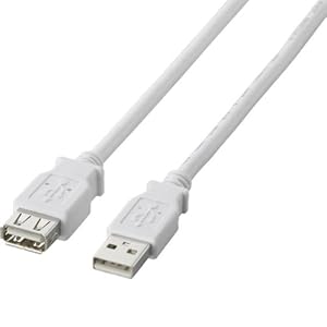 【クリックで詳細表示】ELECOM USB2.0延長ケーブル A-Aメスタイプ ノーマル 5m ホワイト U2C-E50WH