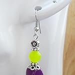 Fancy earrings in Violet and lime yellow colours
