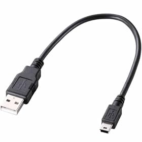 ELECOM PS3�p USB2.0�P�[�u�� �Q�[���p A-miniB�^�C�v 0.25m �u���b�N U2C-GMM025BK