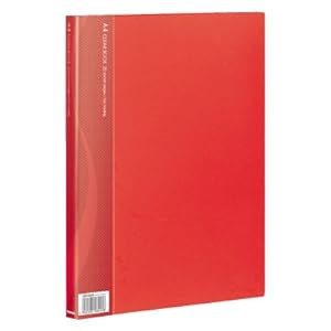 【クリックでお店のこの商品のページへ】クリアブック/ベーシックカラー A4・S型・20P レッド CB1032RN