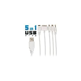 �[�d��f�[�^�ʐM�̃R�[�h�̗��݂Ȃ��I1�{��5���I�R�l�N�g���`���[�W �}���`USB�[�d�P�[�u��(PSP�ADS Lite�AiPod�p)