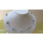 Silver NonPrecious Metal Oxidisd Silver Crystal Fashion Necklace