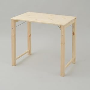 【クリックで詳細表示】山善(YAMAZEN) 折りたたみ式パイン材テーブル(幅78 奥行50) ナチュラル MJT-7850H(NA)