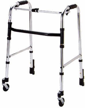 アルミ製歩行器 HK-120 (固定型) 前輪自在キャスター付
