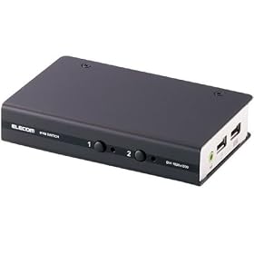 ELECOM �p�\�R���ؑ֊� DVI�Ή� BOX�^ 2�|�[�g KVM-DVHDU2