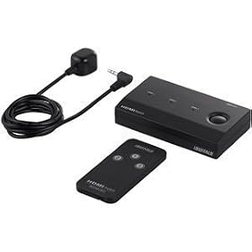 iBUFFALO HDMI�ؑ֊� 3��p �����R���t �P�[�u����t���ւ���K�v�Ȃ��A�ȒP�ɐؑւ��ł��� �u���b�N BSAK302