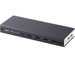 【クリックで詳細表示】ELECOM パソコン切替器 DVI対応 BOX型 4ポート KVM-DVHDU4