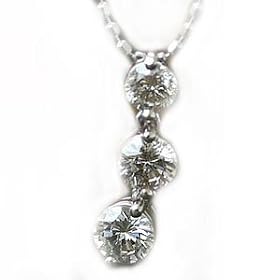 K18WG 0.5ct �_�C�������h�X���[�X�g�[���y���_���g�l�b�N���X[�ӕʏ��t��]