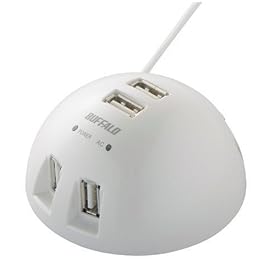iBUFFALO USB2.0Hub �o�X�p���[ 7�|�[�g �h�[���^ �z���C�g BSH7U01WH