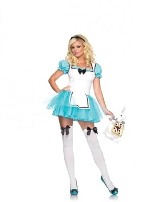 【2PC】シンプルアリスコスチューム☆チュチュエプロンドレス・サテンカチューシャ☆ＭＬサイズ