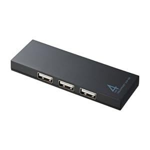 【クリックでお店のこの商品のページへ】SANWA SUPPLY 磁石付スリム4ポートUSB2.0ハブ(ブラック) USB-HUM410BK