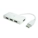 PLANEX iPhone 4�Ή�USB2.0/1.1 4�|�[�g+�[�d1�|�[�gUSB�n�u(�o�X�p���[�E�z���C�g)PL-UH0401W