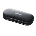 iBUFFALO �p�\�R��/�t��TV[REGZA][AQUOS]�Ή� (AC�A�_�v�^�t)USB2.0�n�u �Z���t&�o�X�p���[ 4�|�[�g �u���b�N BSH4A01BK