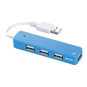【クリックで詳細表示】iBUFFALO 【PS3動作確認済】USB2.0Hub バスパワー 4ポート ブルー BSH4U06BL