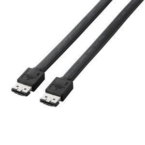 【クリックで詳細表示】ELECOM eSATAケーブル フラット 2m CFD-ESA20BK