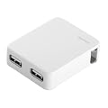 iBUFFALO USB�[�d�� 2�|�[�g�^�C�v �yiPhone4S����m�F�ρz iPod,iPhone,PSP,3DS,Andoroid�X�}�[�g�t�H��,�E�H�[�N�}���Ή� ���^ �z���C�g BSIPA04WH