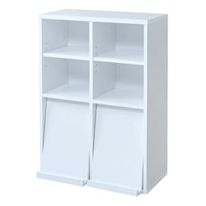 【クリックで詳細表示】JKプラン 6BOXシリーズ フラップ 2枚扉オープン ホワイト fr-048 fr-048-wh