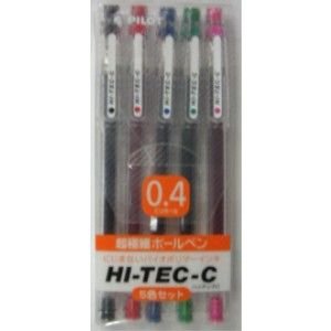 【クリックで詳細表示】パイロット ハイテックC 0.4 5色セット