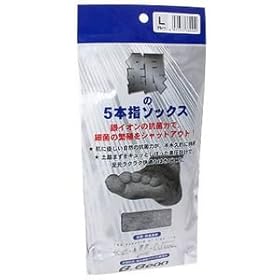 【クリックで詳細表示】銀の5本指ソックスLグレー： ヘルス＆ビューティー