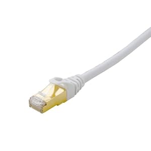 【クリックで詳細表示】PLANEX 10ギガビットカテゴリ7STPケーブル (ツメ折れ防止カバー付) ホワイト 1m CNT7-01-WH