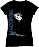  Madonna black tee 'Papa Don't Preach' Juniors silver foil t-shirt
