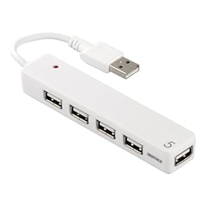 【クリックで詳細表示】iBUFFALO USB2.0ハブ 5ポートタイプ バスパワー電源 ホワイト BSH5U03WH