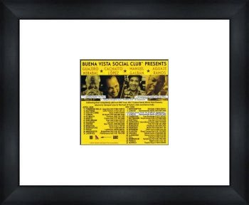  BUENA VISTA SOCIAL CLUB UK Tour 2008 - Custom Framed Original Ad Reproduction encadrée