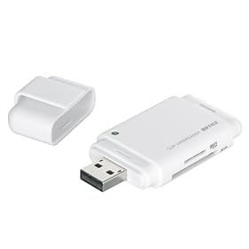 iBUFFALO �J�[�h���[�_�[/���C�^�[ SD/microSD�J�[�h�Ή� �z���C�g BSCRSDXU2WH