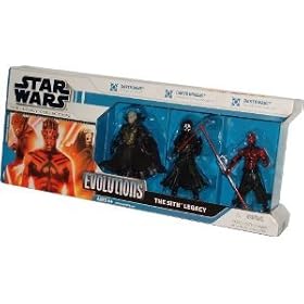 Star Wars 2008 The Legacy Collection Evolutions 3 Pack 4 Inch Tall Action Figure - The Sith Legacy with Darth Bane from "The Old Republic", Darth Nihilus from "Knights of the Old Republic" and Darth Maul from "The Phantom Menace"