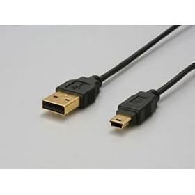 【クリックで詳細表示】iBUFFALO Arvel USB スリムケーブル ミニB 0.5M ブラック AUSM05BK