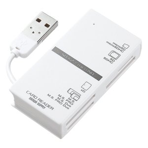 【クリックでお店のこの商品のページへ】SANWA SUPPLY ADR-CML3W USB2.0 カードリーダー ホワイト ADR-CML3W