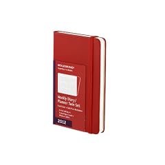 2012 Moleskine Red Twin Set Pocket Weekly Diary 12 Months Hard