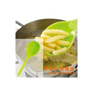 【クリックで詳細表示】スマイルシリコン穴あきスプーン グリーン