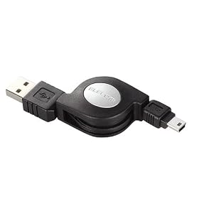 ELECOM ���掮USB�P�[�u��USB(A)-(mini-B)0.8m(�u���b�N) USB-RLM508B