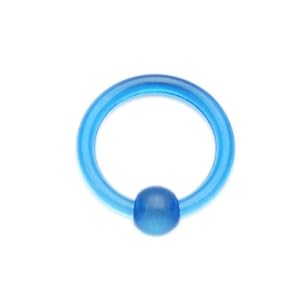 【クリックで詳細表示】16Gビーズリングボディピアス ブルー bp164