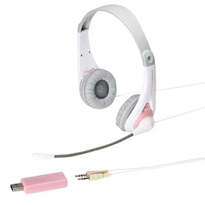 【クリックで詳細表示】SANWA SUPPLY MM-HSUSB14P USB対応ヘッドセット ピンク