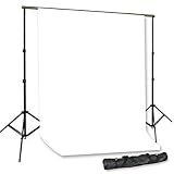  PHOTOGRAPHY BACKDROP 9'X12' WHITE MUSLIN WITH SUPPORT SYSTEM CARRY BAG by PBL