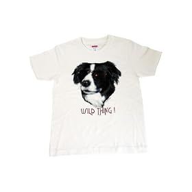 �y�{�[�_�[�E�R���[�@T�V���c�z Wild Thing! Border Collie T-Shirt (160, Brown)