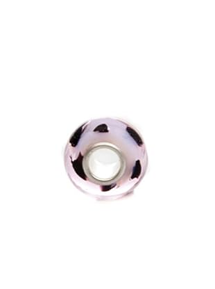 Bacio Abalorio de Plata de Ley 925  Murano Rosa Lunares Negros