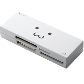 ELECOM ���������[�_���C�^ �P�[�u�����[ SDXC�Ή� SD+MS+XD�Ή� �z���C�gFACE MR-C23WHF1