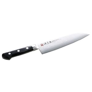 【クリックで詳細表示】源虎徹 ダマスカス鋼 鍔付きシリーズ 三徳型 180mm M100